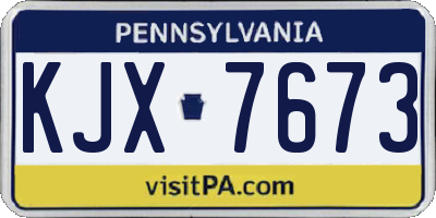 PA license plate KJX7673
