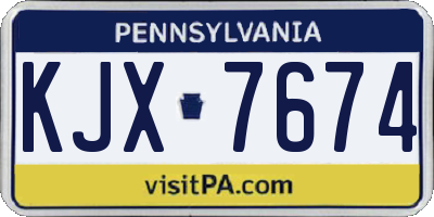 PA license plate KJX7674