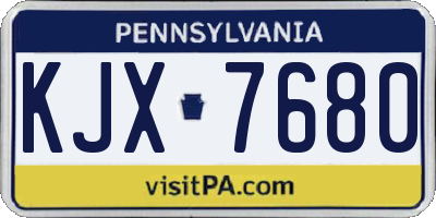 PA license plate KJX7680