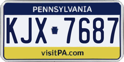 PA license plate KJX7687