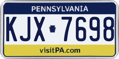 PA license plate KJX7698