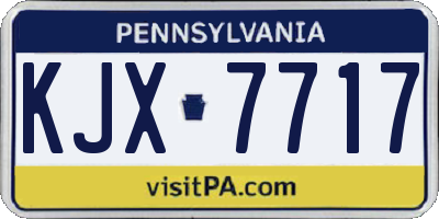 PA license plate KJX7717
