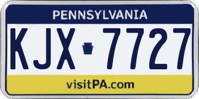 PA license plate KJX7727