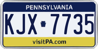 PA license plate KJX7735