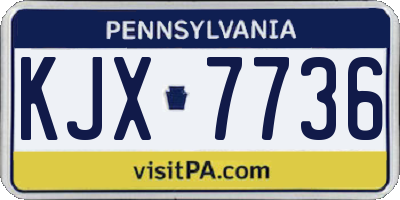 PA license plate KJX7736