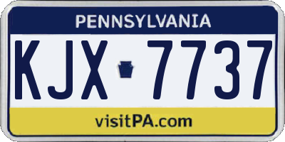 PA license plate KJX7737