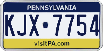 PA license plate KJX7754