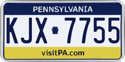 PA license plate KJX7755