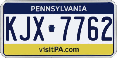 PA license plate KJX7762