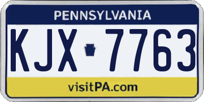 PA license plate KJX7763