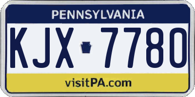 PA license plate KJX7780