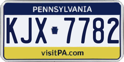 PA license plate KJX7782