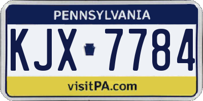 PA license plate KJX7784