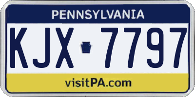 PA license plate KJX7797