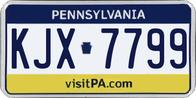 PA license plate KJX7799