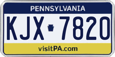 PA license plate KJX7820