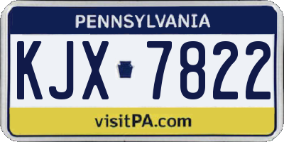 PA license plate KJX7822