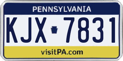 PA license plate KJX7831