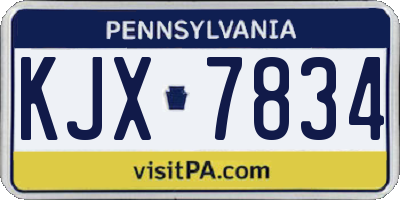 PA license plate KJX7834