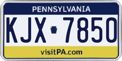 PA license plate KJX7850
