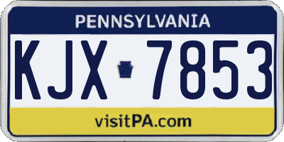 PA license plate KJX7853