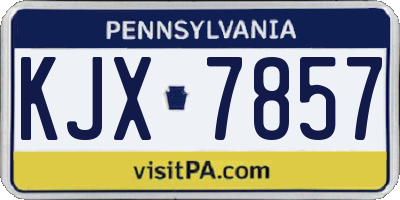 PA license plate KJX7857