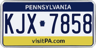 PA license plate KJX7858