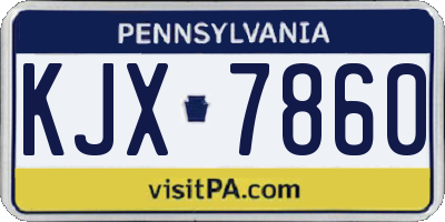PA license plate KJX7860