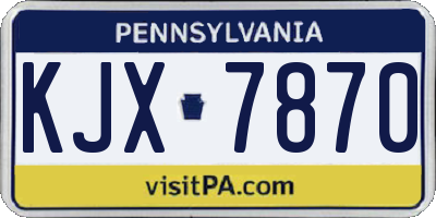 PA license plate KJX7870