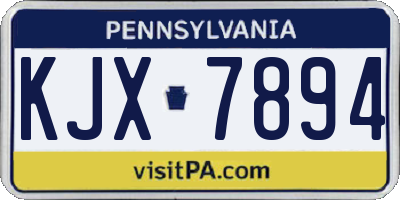 PA license plate KJX7894