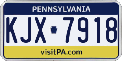 PA license plate KJX7918