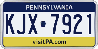 PA license plate KJX7921