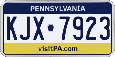 PA license plate KJX7923