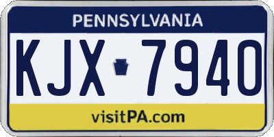 PA license plate KJX7940