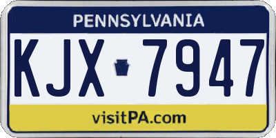 PA license plate KJX7947
