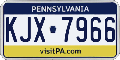 PA license plate KJX7966