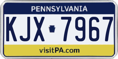 PA license plate KJX7967