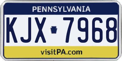 PA license plate KJX7968