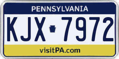 PA license plate KJX7972
