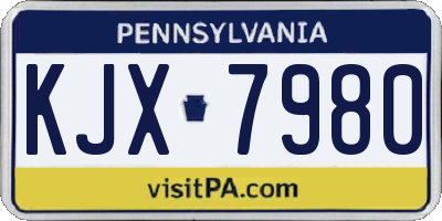 PA license plate KJX7980