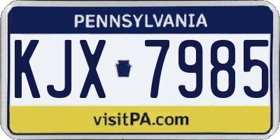 PA license plate KJX7985