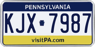 PA license plate KJX7987