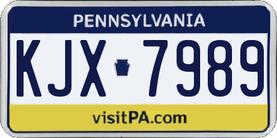 PA license plate KJX7989