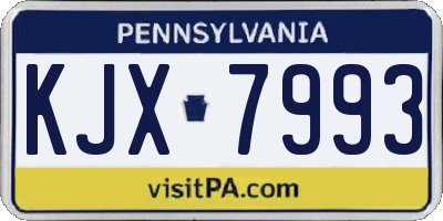 PA license plate KJX7993