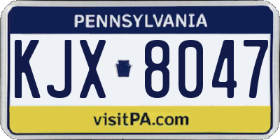 PA license plate KJX8047