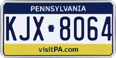 PA license plate KJX8064