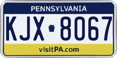 PA license plate KJX8067