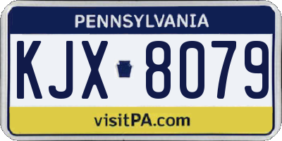 PA license plate KJX8079