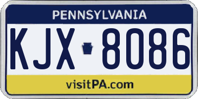 PA license plate KJX8086