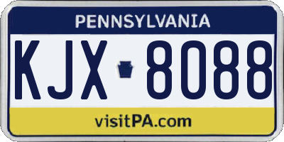 PA license plate KJX8088